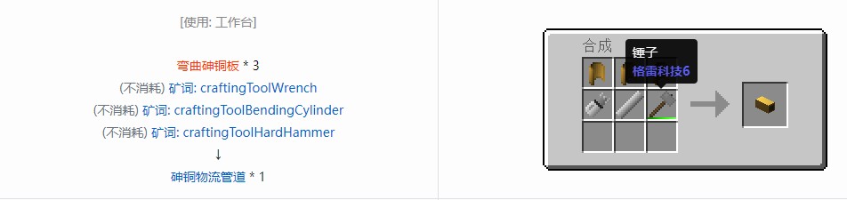 我的世界格雷科技6管道线缆轴合成表大全