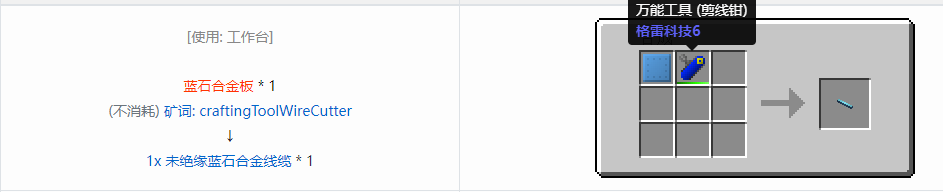 我的世界格雷科技6管道线缆轴合成表大全
