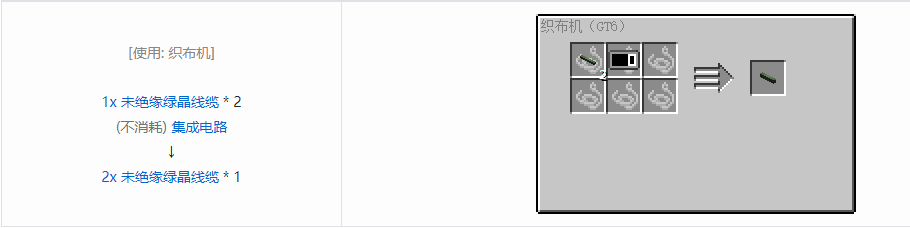 我的世界格雷科技62x未绝缘线缆合成表大全