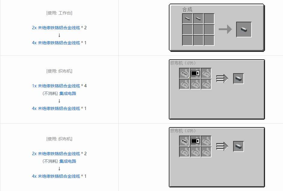 我的世界格雷科技6管道线缆轴合成表大全