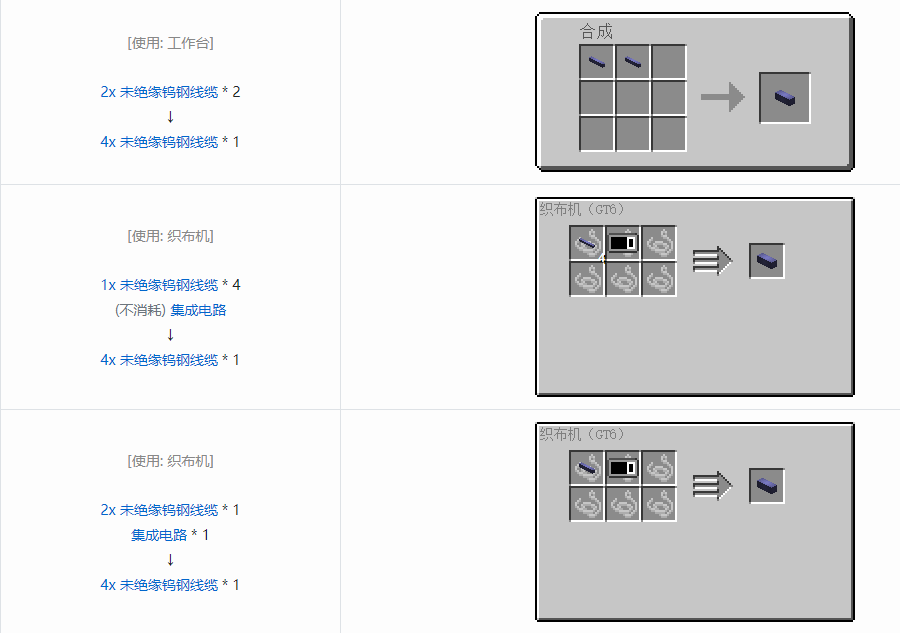 我的世界格雷科技6管道线缆轴合成表大全