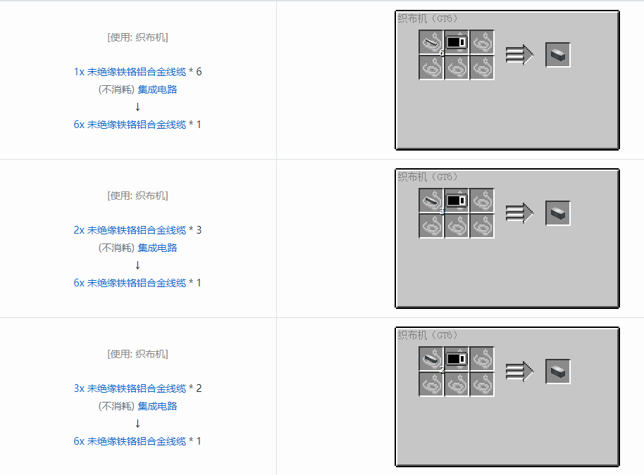 我的世界格雷科技6管道线缆轴合成表大全
