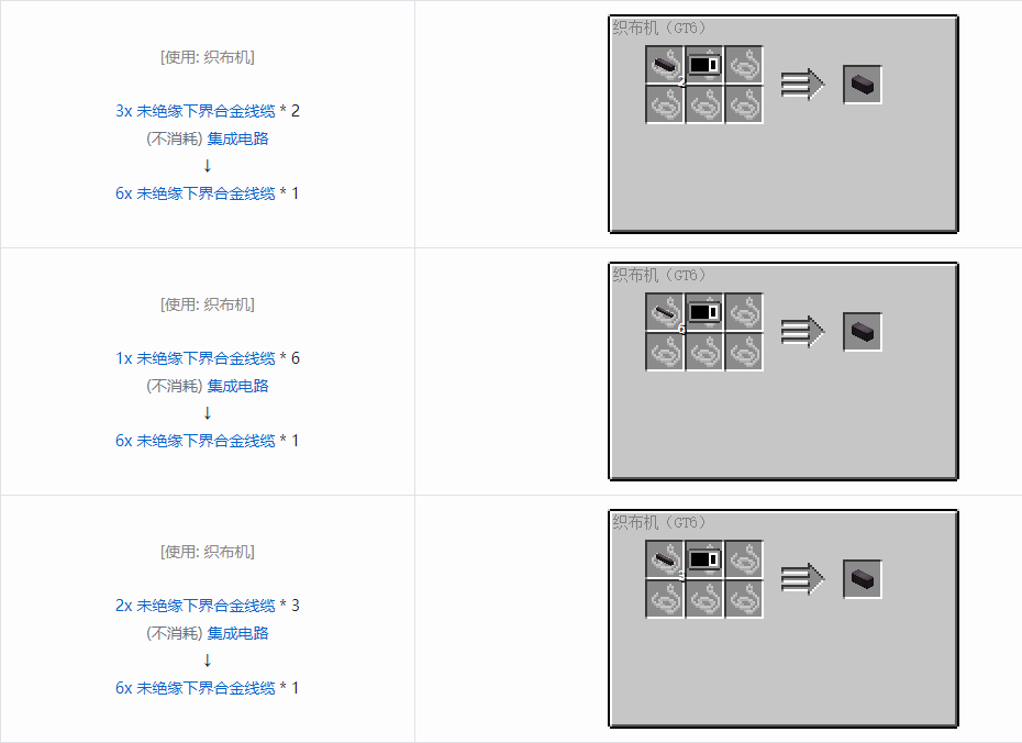 我的世界格雷科技6管道线缆轴合成表大全