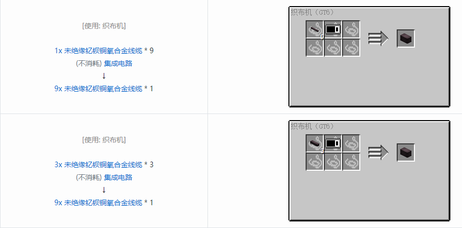 我的世界格雷科技6 9x 未绝缘线缆合成表大全