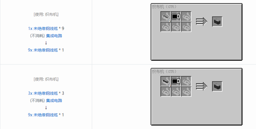 我的世界格雷科技6 9x 未绝缘线缆合成表大全