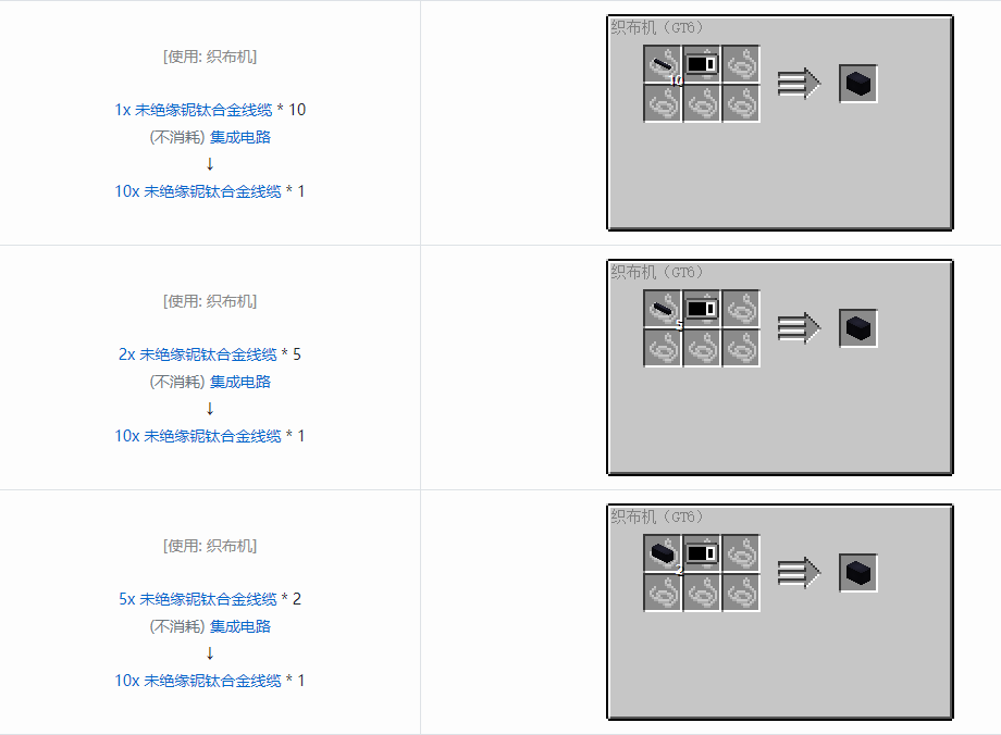 我的世界格雷科技6 10x 未绝缘线缆合成表大全