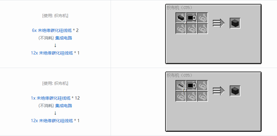 我的世界格雷科技6 12x 未绝缘线缆合成表大全