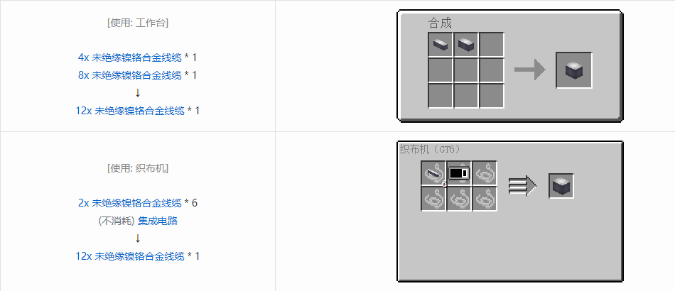 我的世界格雷科技6管道线缆轴合成表大全