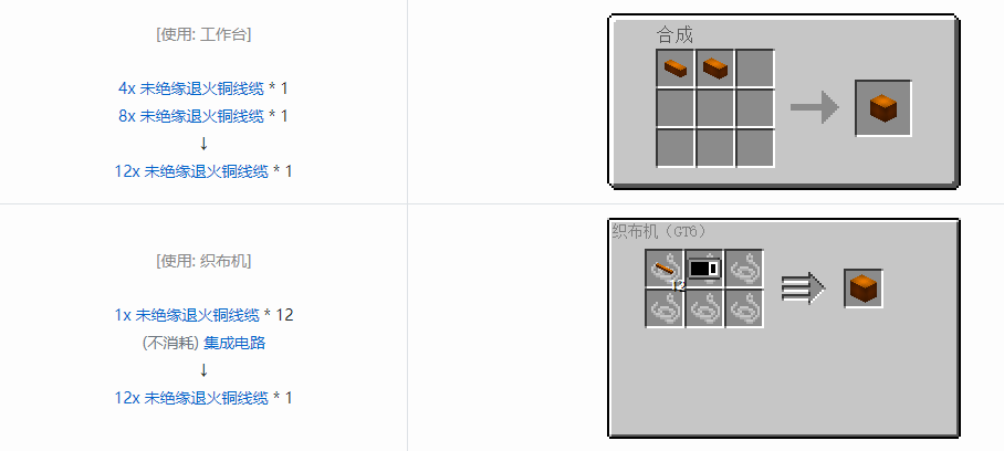 我的世界格雷科技6 12x 未绝缘线缆合成表大全