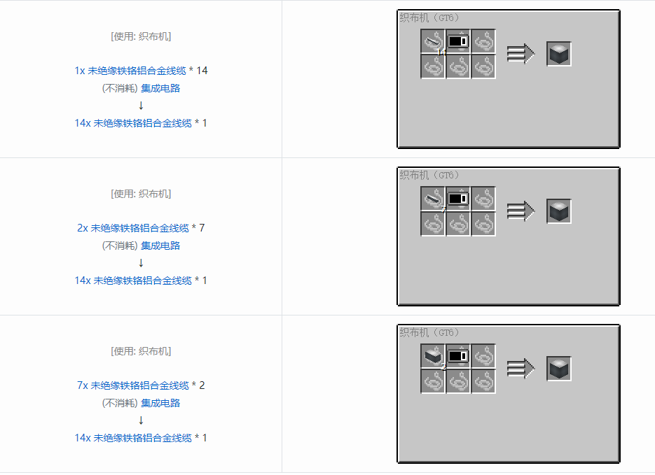 我的世界格雷科技6管道线缆轴合成表大全