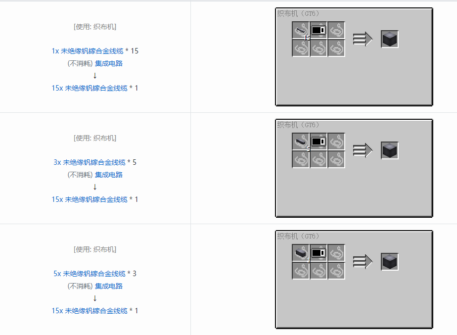 我的世界格雷科技6管道线缆轴合成表大全