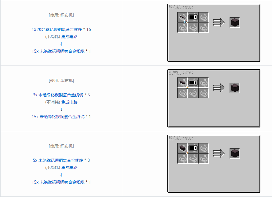 我的世界格雷科技6 15x 未绝缘线缆合成表大全