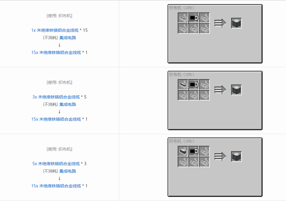 我的世界格雷科技6管道线缆轴合成表大全