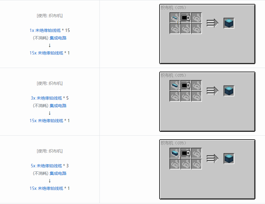 我的世界格雷科技6管道线缆轴合成表大全