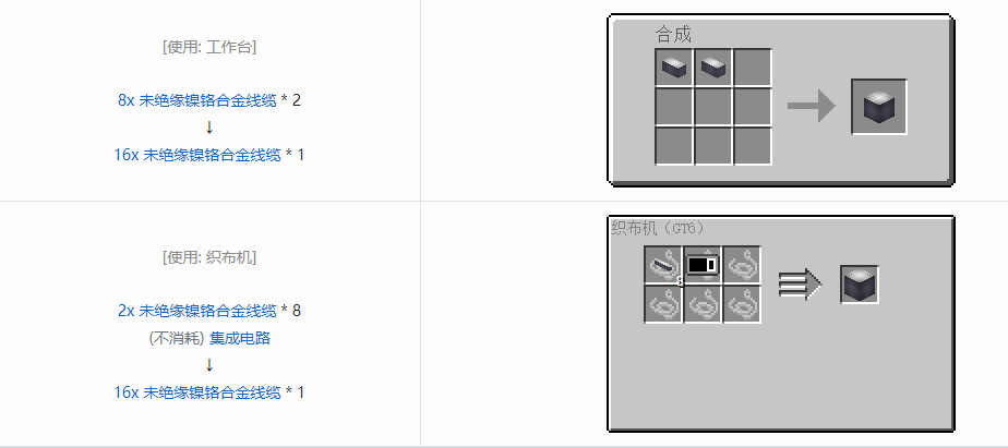 我的世界格雷科技6管道线缆轴合成表大全