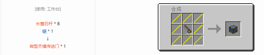 我的世界格雷科技6微型传送门合成表大全