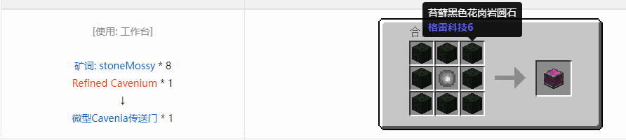 我的世界格雷科技6功能机器合成表大全