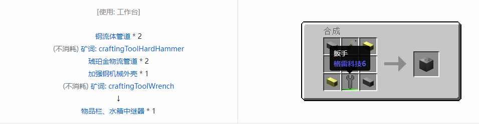 我的世界格雷科技6功能机器合成表大全