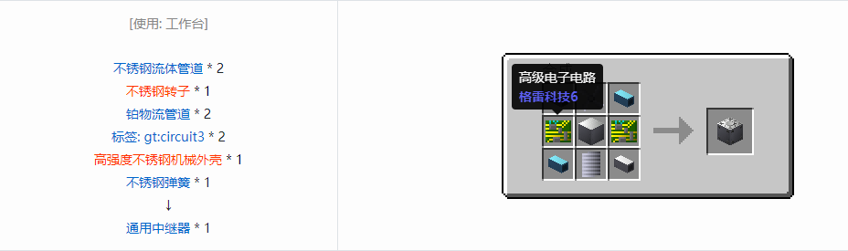 我的世界格雷科技6功能机器合成表大全