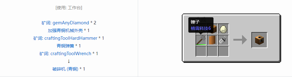 我的世界格雷科技6功能机器合成表大全