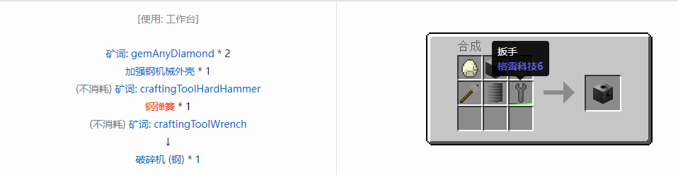 我的世界格雷科技6功能机器合成表大全