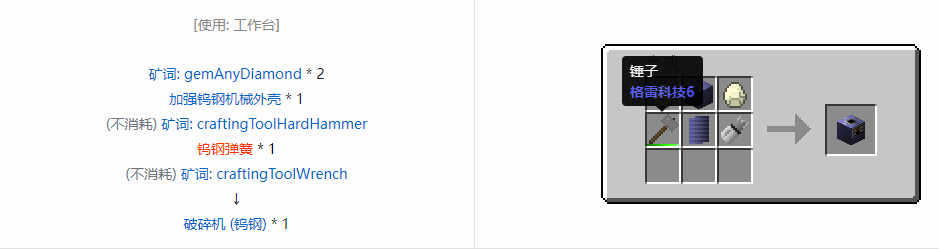 我的世界格雷科技6功能机器合成表大全