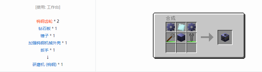 我的世界格雷科技6功能机器合成表大全