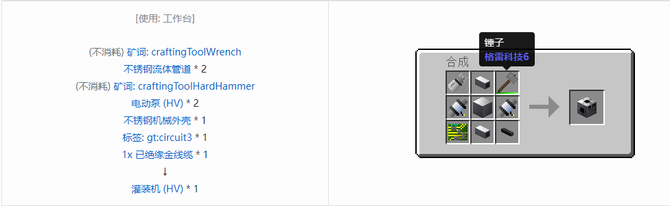 我的世界格雷科技6功能机器合成表大全