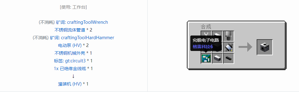 我的世界格雷科技6功能机器合成表大全