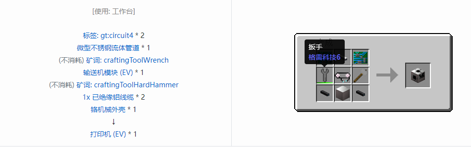 我的世界格雷科技6功能机器合成表大全