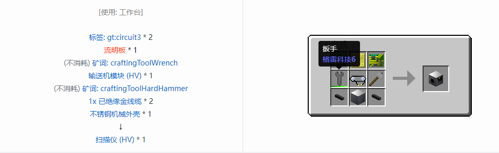 我的世界格雷科技6功能机器合成表大全