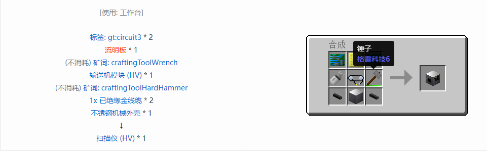 我的世界格雷科技6功能机器合成表大全