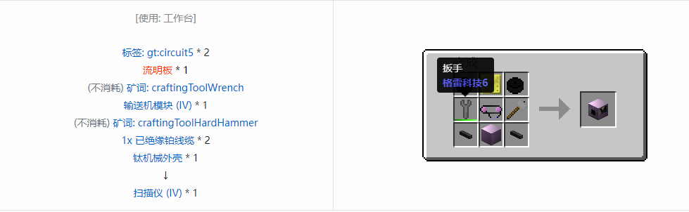 我的世界格雷科技6功能机器合成表大全