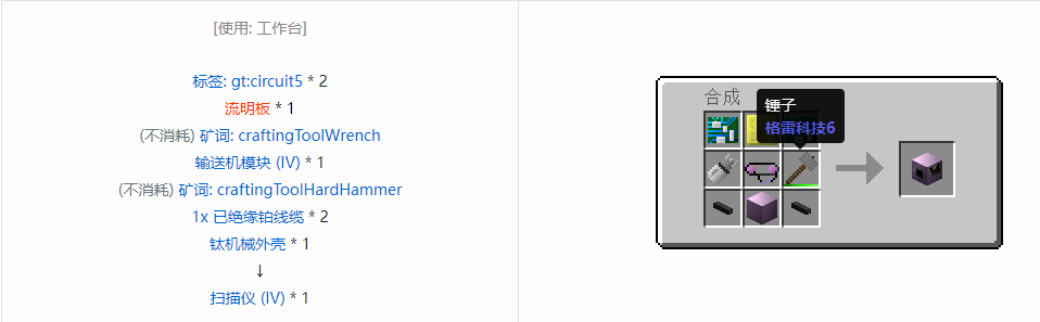 我的世界格雷科技6功能机器合成表大全