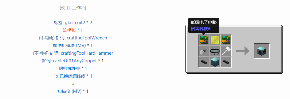我的世界格雷科技6功能机器合成表大全