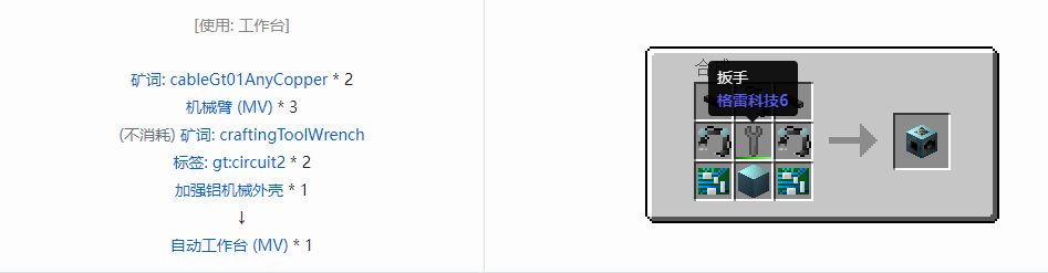 我的世界格雷科技6功能机器合成表大全