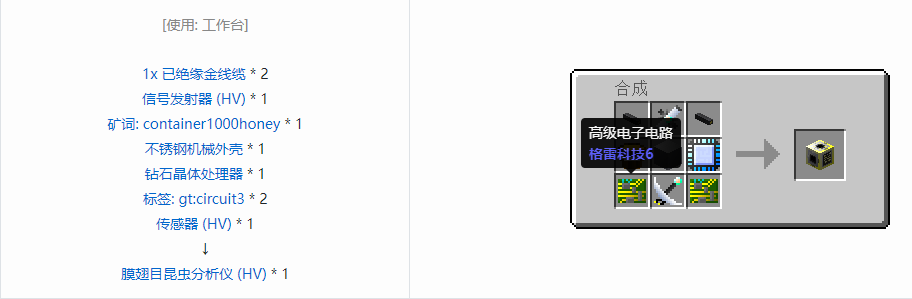 我的世界格雷科技6功能机器合成表大全
