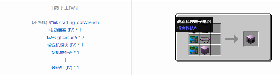 我的世界格雷科技6功能机器合成表大全