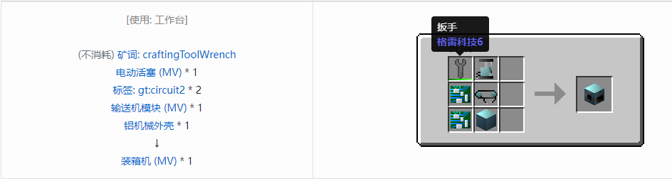 我的世界格雷科技6功能机器合成表大全