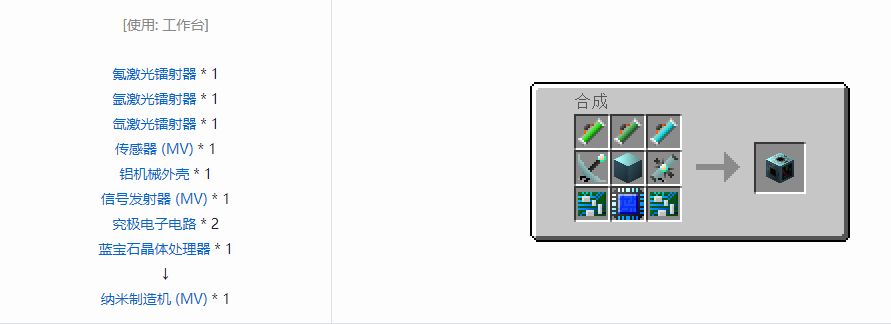 我的世界格雷科技6功能机器合成表大全