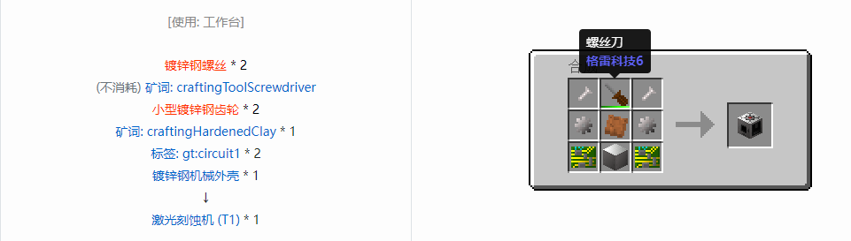 我的世界格雷科技6功能机器合成表大全