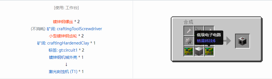 我的世界格雷科技6功能机器合成表大全