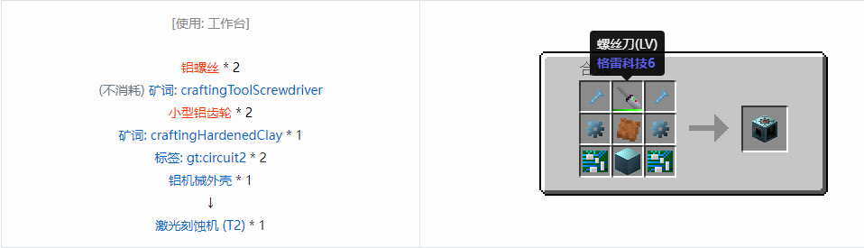 我的世界格雷科技6功能机器合成表大全