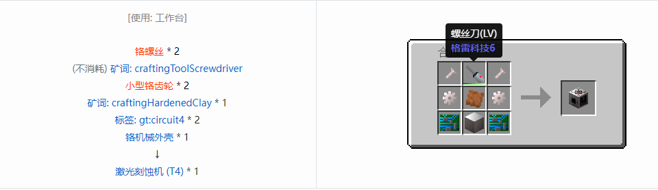 我的世界格雷科技6功能机器合成表大全