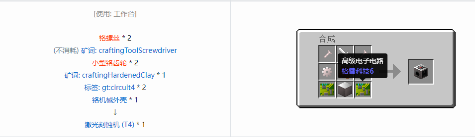 我的世界格雷科技6功能机器合成表大全