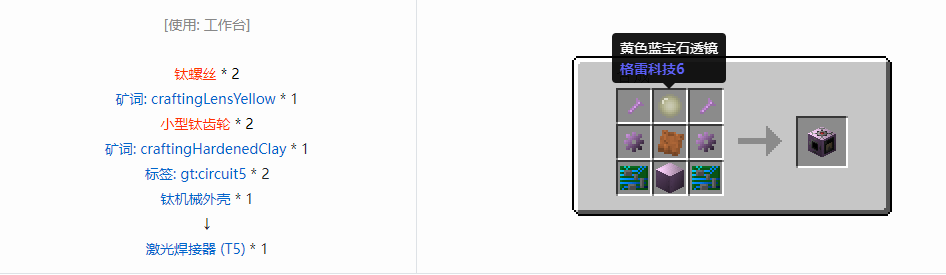 我的世界格雷科技6功能机器合成表大全