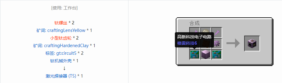 我的世界格雷科技6功能机器合成表大全