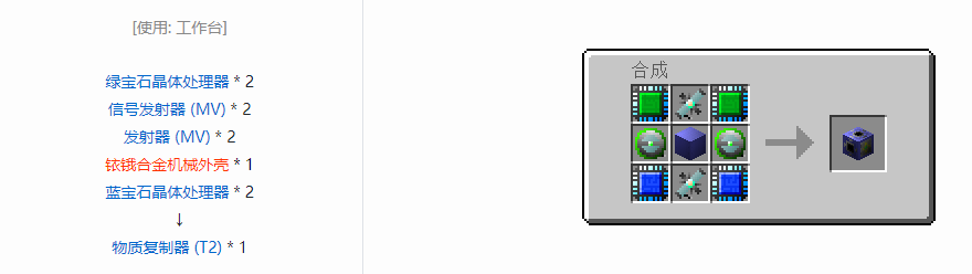 我的世界格雷科技6功能机器合成表大全