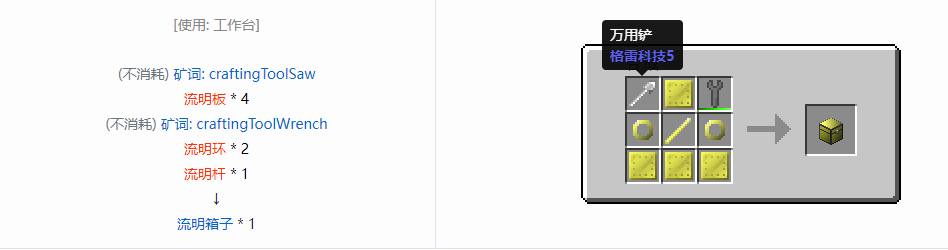 我的世界格雷科技6物品容器合成表大全