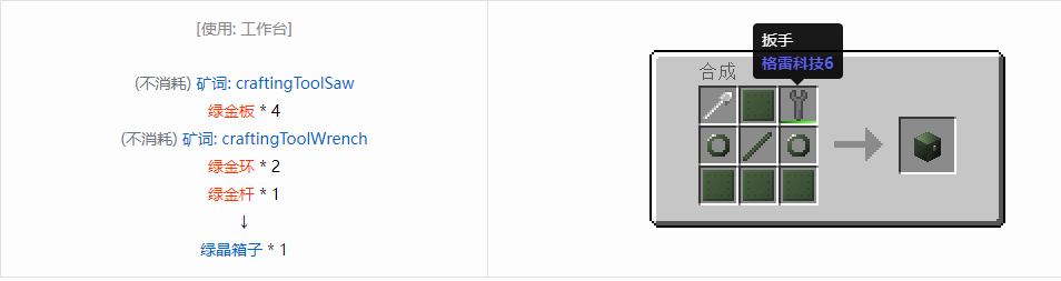 我的世界格雷科技6物品容器合成表大全